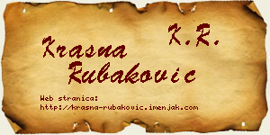 Krasna Rubaković vizit kartica